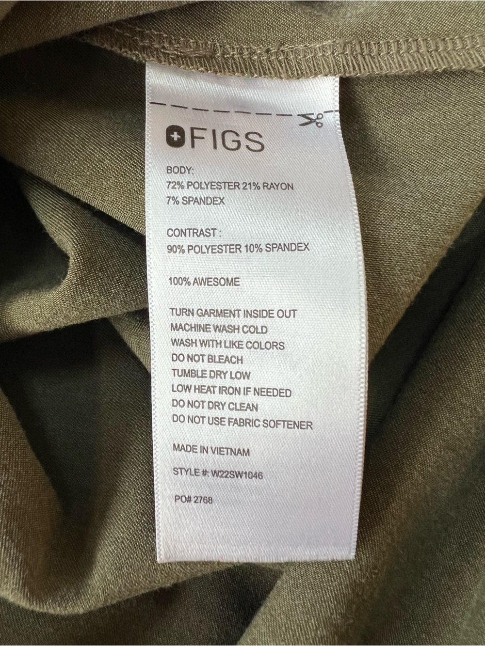 FIGS RARE Saiya Three Pocket Classic Cargo Polo Top Olive Green (PO #2768), sz S - Picture 8 of 9